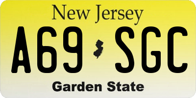 NJ license plate A69SGC