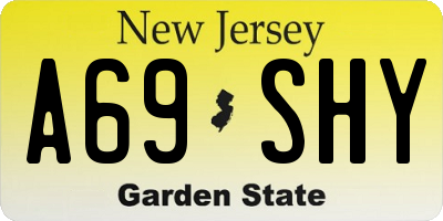 NJ license plate A69SHY