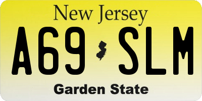 NJ license plate A69SLM