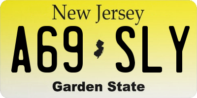 NJ license plate A69SLY
