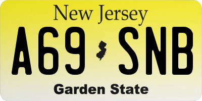NJ license plate A69SNB