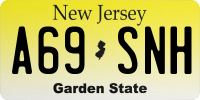 NJ license plate A69SNH