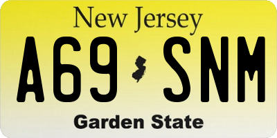 NJ license plate A69SNM