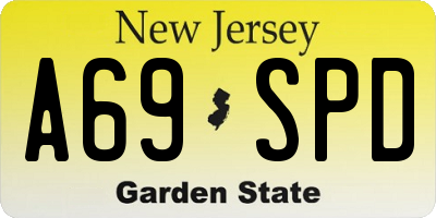 NJ license plate A69SPD