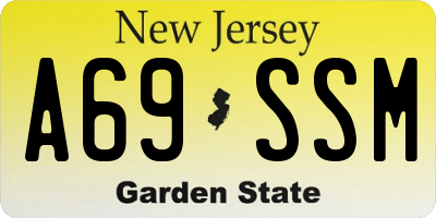 NJ license plate A69SSM