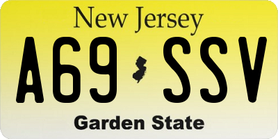NJ license plate A69SSV