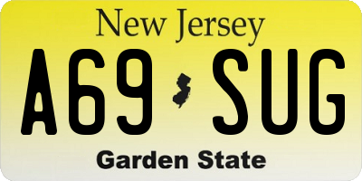 NJ license plate A69SUG