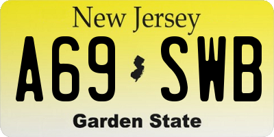 NJ license plate A69SWB