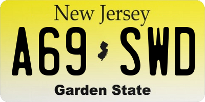 NJ license plate A69SWD