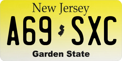 NJ license plate A69SXC
