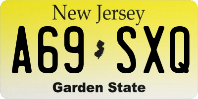 NJ license plate A69SXQ
