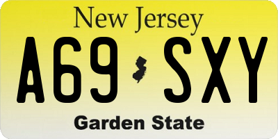 NJ license plate A69SXY
