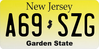 NJ license plate A69SZG