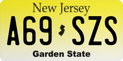 NJ license plate A69SZS
