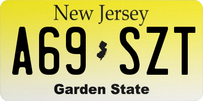 NJ license plate A69SZT