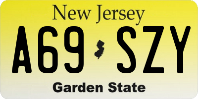 NJ license plate A69SZY