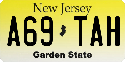 NJ license plate A69TAH