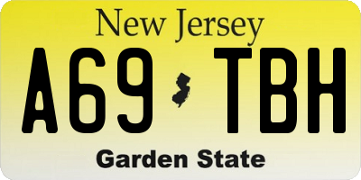 NJ license plate A69TBH