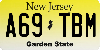 NJ license plate A69TBM