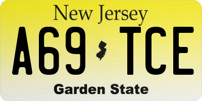 NJ license plate A69TCE
