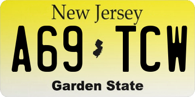 NJ license plate A69TCW