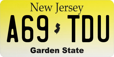 NJ license plate A69TDU
