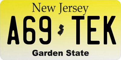 NJ license plate A69TEK
