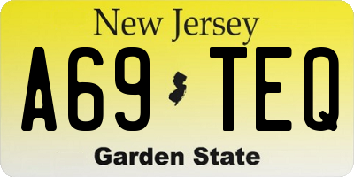 NJ license plate A69TEQ