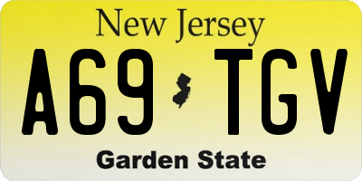 NJ license plate A69TGV