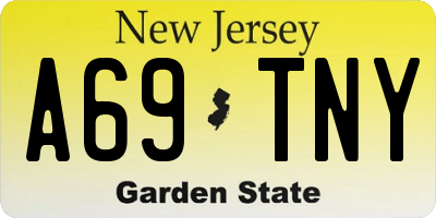 NJ license plate A69TNY