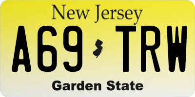 NJ license plate A69TRW
