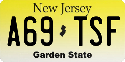 NJ license plate A69TSF