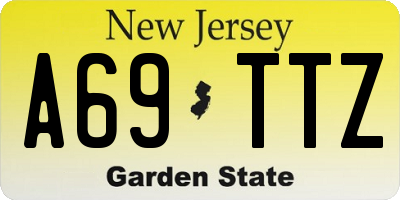 NJ license plate A69TTZ