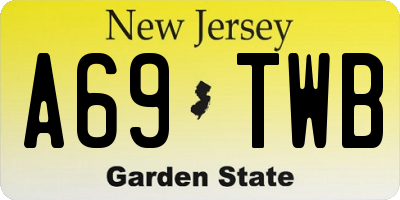 NJ license plate A69TWB
