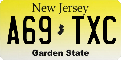 NJ license plate A69TXC
