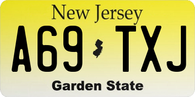 NJ license plate A69TXJ
