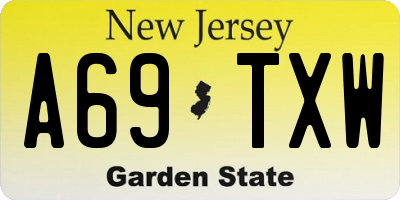 NJ license plate A69TXW