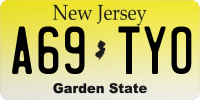 NJ license plate A69TYO