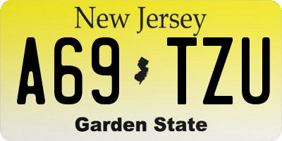 NJ license plate A69TZU