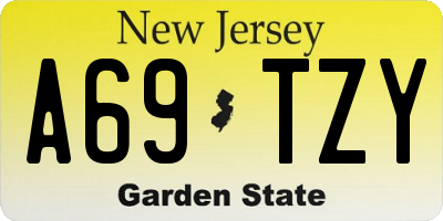 NJ license plate A69TZY