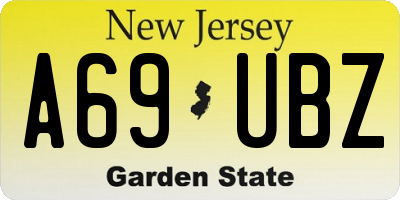 NJ license plate A69UBZ