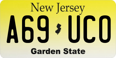 NJ license plate A69UCO