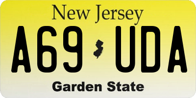 NJ license plate A69UDA