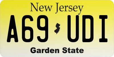 NJ license plate A69UDI