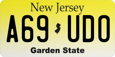 NJ license plate A69UDO
