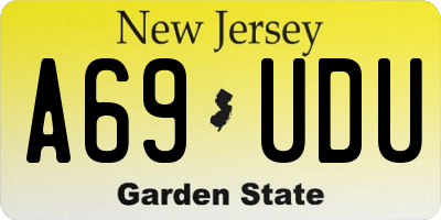 NJ license plate A69UDU