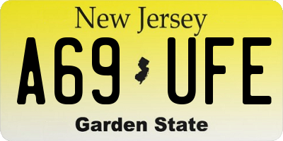 NJ license plate A69UFE