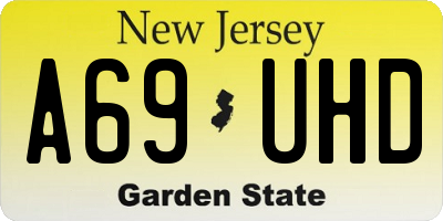 NJ license plate A69UHD