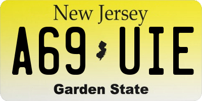 NJ license plate A69UIE