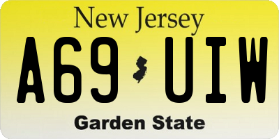 NJ license plate A69UIW